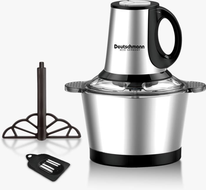 Hachoir - DEUTSCHMANN - 3L - 800W - Bol en inox - 2 vitesses
