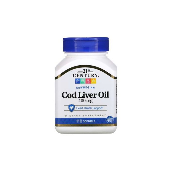 Cod Oil Liver 400mg Huile de Foie de Morue, Favorise santé du cœur 110 capsules