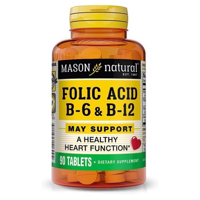 Acide folique B6 et B12, fonction cardiaque saine 90 comprimés