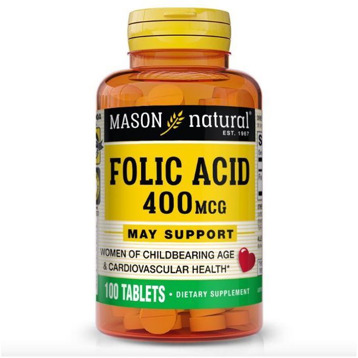 Acide folique, 400 µg, [ favoriser la santé cardiovasculaire ] 100 comprimés