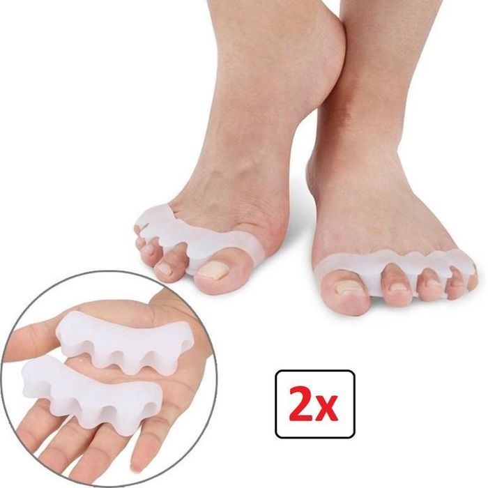 2 pièces de silicone gel médical Séparateurs d'orteils Correcteur soin de pieds Hallux Valgus