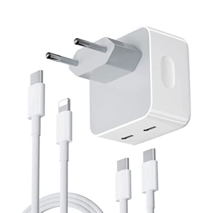 Chargeur 35W 2Port Type-C Adaptate Pour iPhone/Watch + CABLE