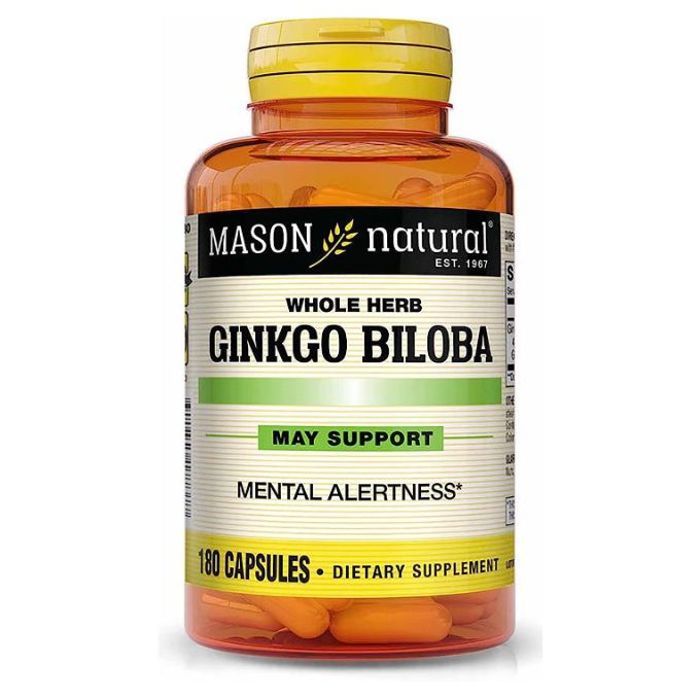 Ginkgo biloba aux herbes entières, favoriser la vivacité d'esprit 180 capsules