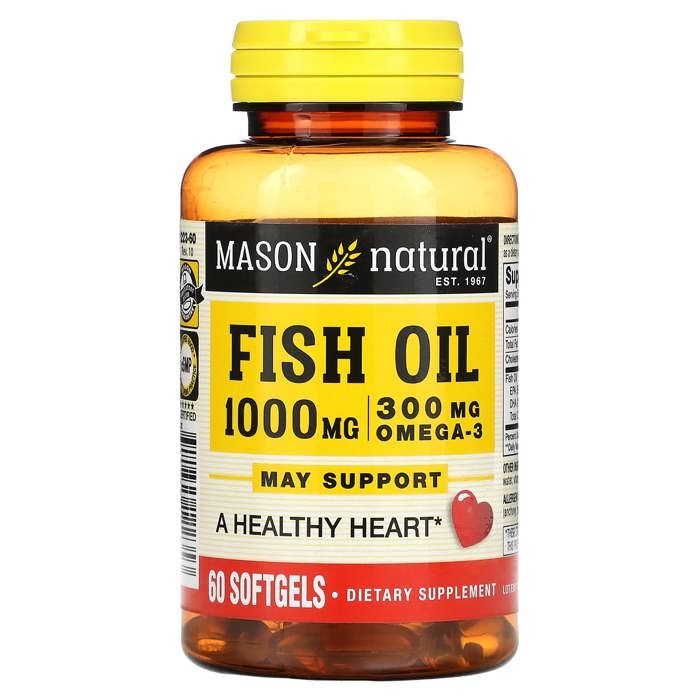 Fish Oil (Huile de poisson), 1000 mg, Maintenir le cœur en bonne santé 60 Caps