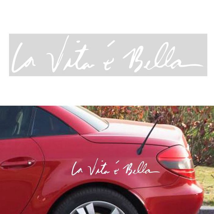 Autocollant pour voiture "LA vita e bella" imperméable décoration sticker