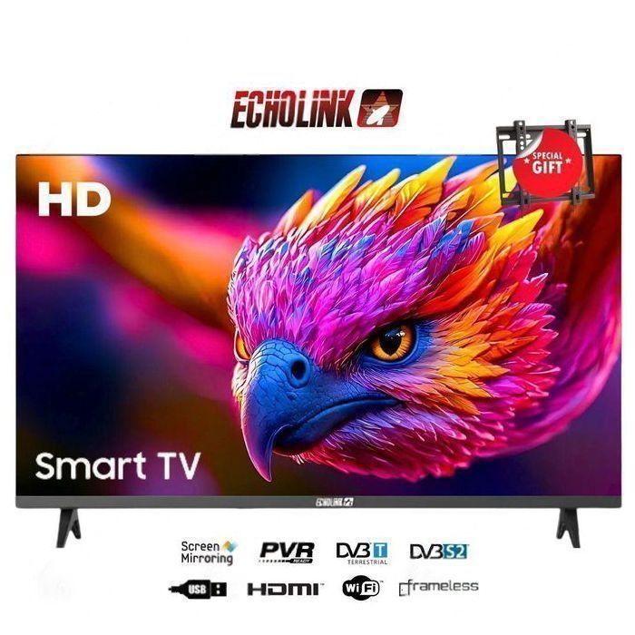 Smart TV 32" QLED  ECHOLINK - Android 14 - Récepteur Intégré - 3 HD + SupportMI Ports