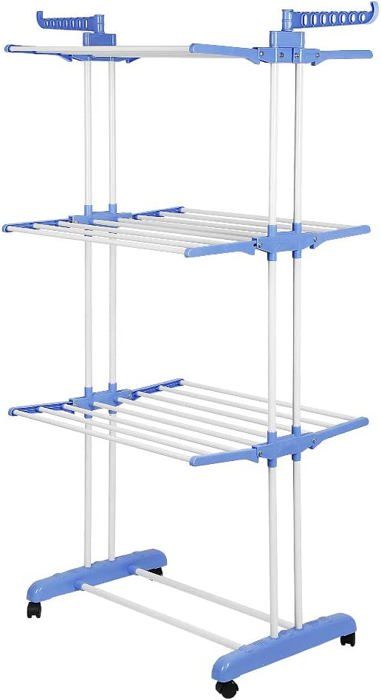 Etendoir à linge retractable pliable ailes latérales - 4 niveaux 40kg