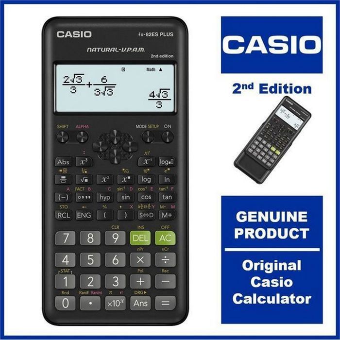 Calculatrice Scientifique - CASIO - FX-82ES PLUS 2nd Edition - 252 Fonctions - Affichage Naturel - Noir