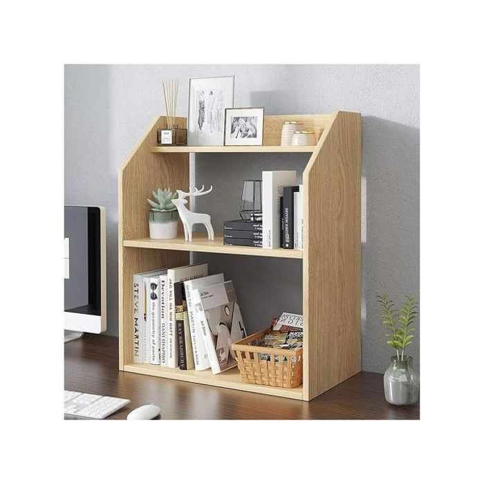 Etagère de bureau - Simple - Multicouche - 3 niveaux de stockage - Facile à nettoyer - Prêt à l'emploi