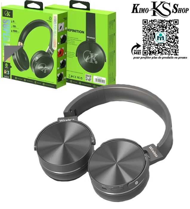 Casque Bluetooth professionnel de jeu transfrontalier et d'appel monté sur la tête avec des basses lourdes