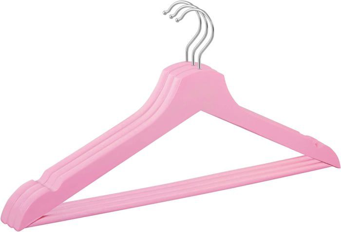 Cintres en plastique - Lot de 3 - Couleur rose - Robustes - Lisses