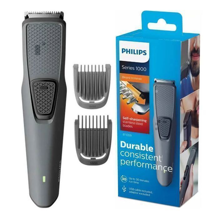 Tondeuse à barbe Philips electrique sans fil pour hommes, série1000 BT1209 rechargeable