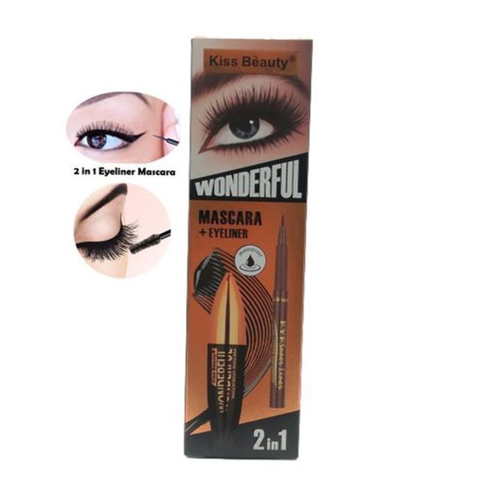 Mascara 2 en 1 - Wonderful 3D - Noir et Marron - Waterproof - Application facile