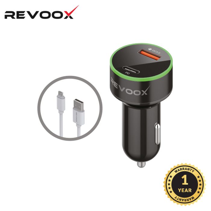 CHARGEUR VOITURE REVOOX + CABLE MICRO USB RCC-PM01