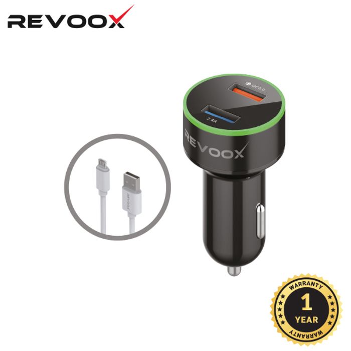 CHARGEUR VOITURE REVOOX + CABLE MICRO USB RCC-UM01
