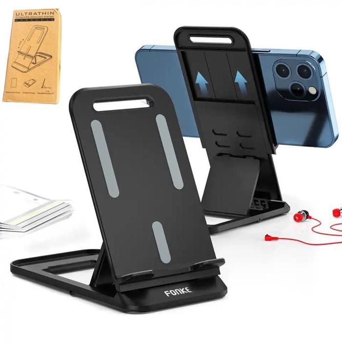 Support de bureau pliable - Universel - Pour téléphone et tablette - Pratique - Compact - Ajustable