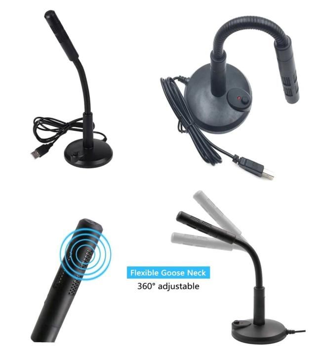 Microphone USB - Non spécifié - Réglable à 360° - Plug Play - Enregistrement Studio