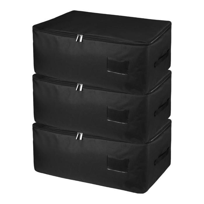 Sacs de Rangement - Lot de 3 Pcs - Étanche - Noir - Non Tissé