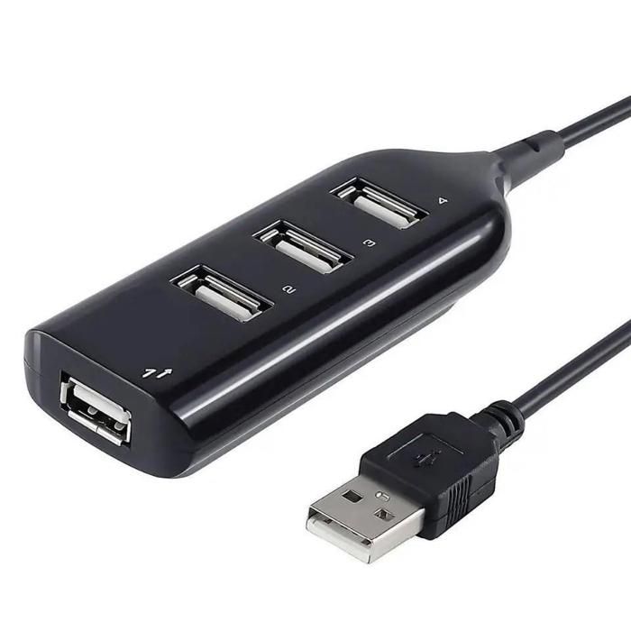 Hub USB 2.0 - Non spécifié - 4 sorties - Haute vitesse - Prise d'extension - Câble de chargeur