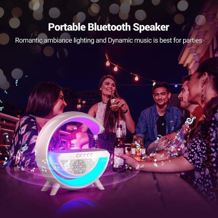 Haut-parleur Bluetooth et chargeur sans fil et lumière led multicolore wireless bluetooth speaker
