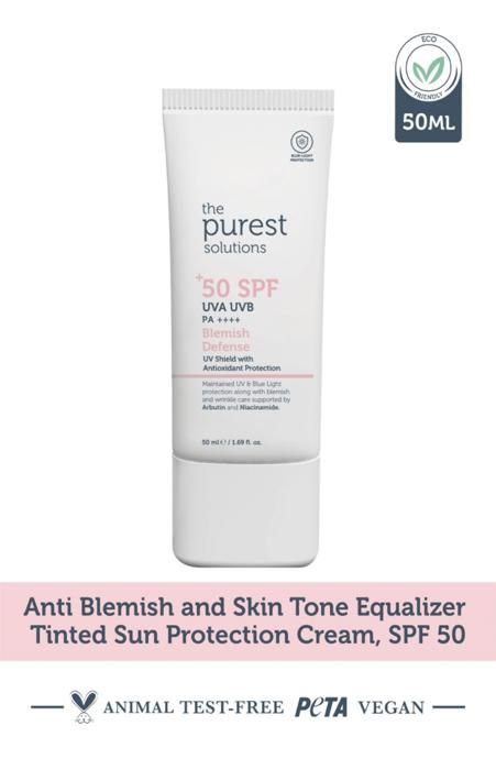 The Purest Solutions Ecran Solaire Anti Imperfections UVA/UVB, Protection Antioxydante Pour Peau à Imperfections SPF 50+ - 50ml