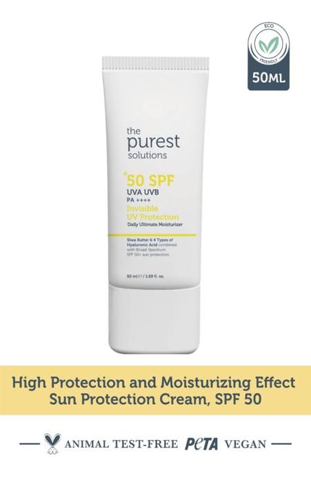 The Purest Solutions Ecran Solaire Invisible UV Protection, Hydratation Quotidienne Intensive 50+ SPF 50ml