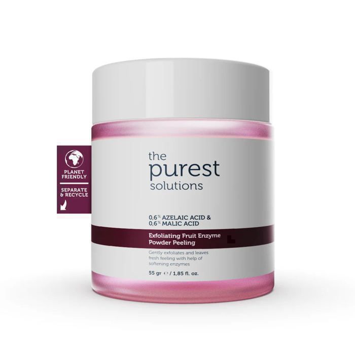 The Purest Solutions Peeling Poudre Exfoliante d'Enzyme de Fruit Acide Azélaique 0,6% + Acide Malique 0,6% - 55gr
