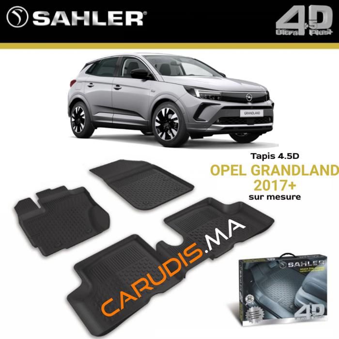 Tapis sur mesure - SAHLER - Opel Grandland - Imperméable - Antidérapant - Ajustement Laser 3D