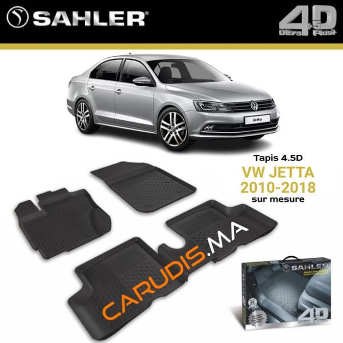 Tapis sur mesure - SAHLER - VW Jetta A6 - Imperméable - Antidérapant - Ajustement Laser 3D