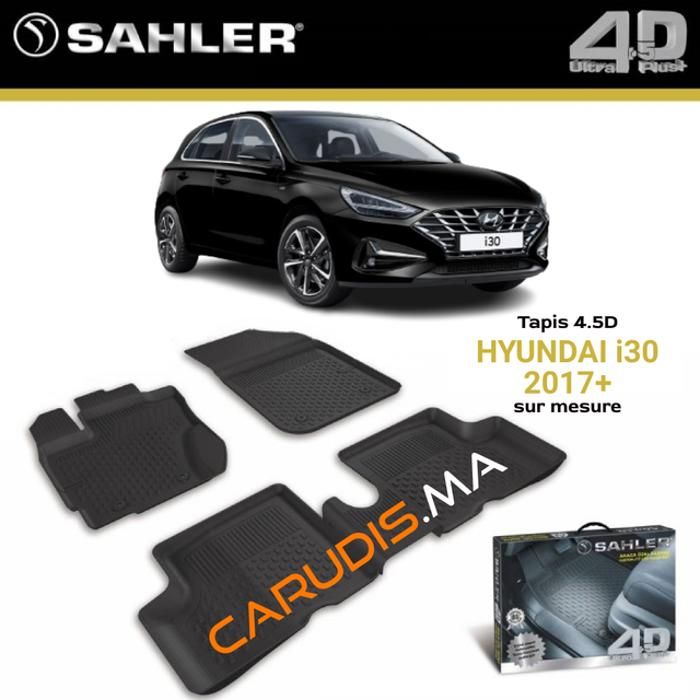 Tapis sur mesure - SAHLER - Hyundai i30 - Imperméable - Antidérapant - Ajustement Laser 3D
