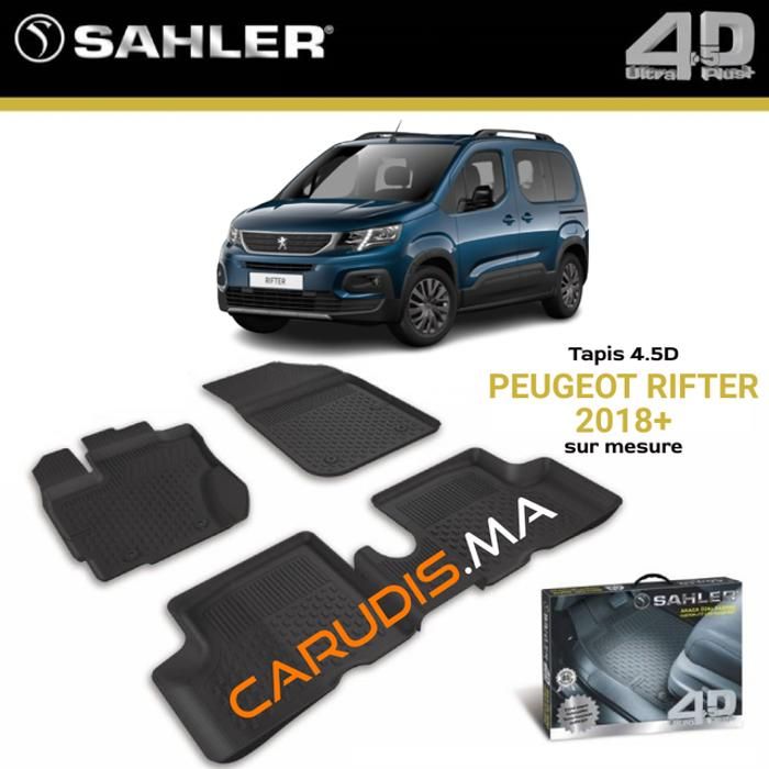 Tapis sur mesure - SAHLER - Peugeot Rifter - Imperméable - Antidérapant - Ajustement Laser 3D