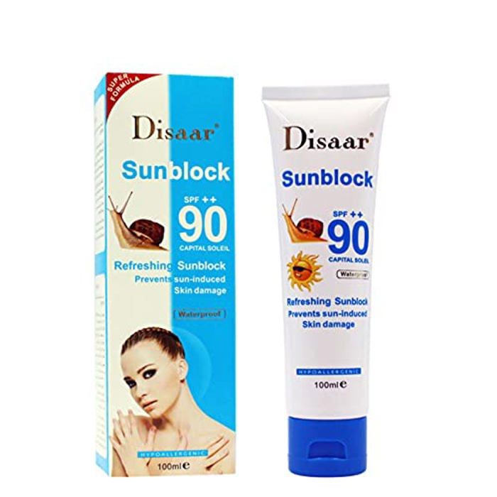 Crème Solaire - DISAAR - SPF90++ - Waterproof - 100ml - Texture légère et non grasse