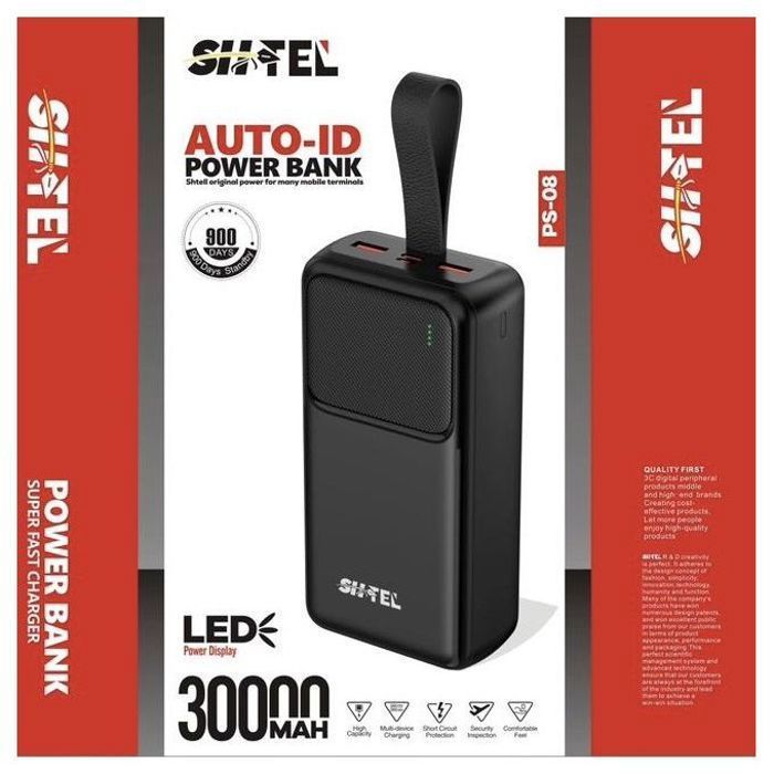 Shtel Power bank 30000 mah PS-08 hight capacity 22.5w super fast charge