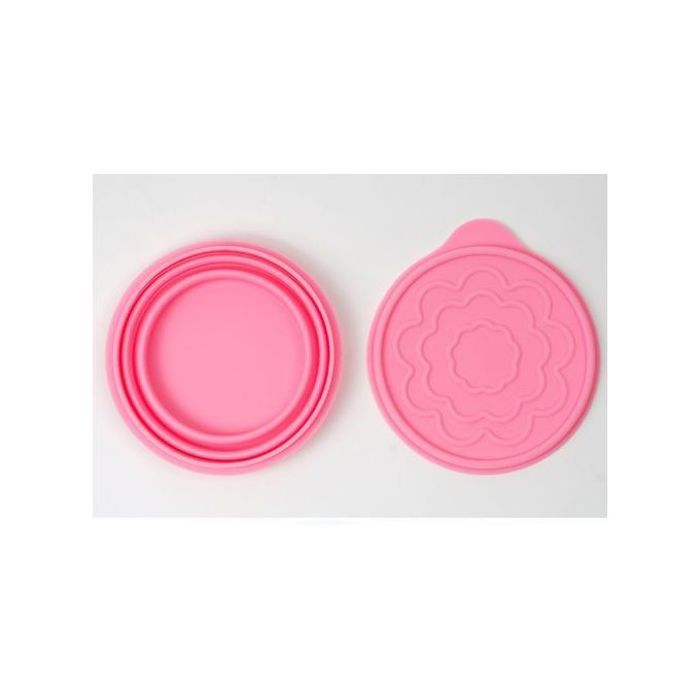 Boîte de repas alimentaire - Silicone - Ronde - Pliable - Hermétique - Rose