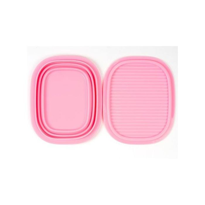 Boîte de repas alimentaire - Non spécifié - Pliable - Silicone - Rose - 1 Litre