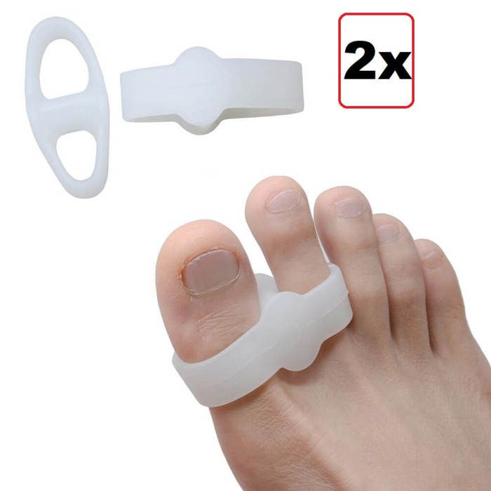 2 pièces de silicone gel médical Séparateurs d'orteils Correcteur soin de pieds Hallux Valgus