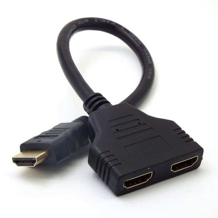 Répartiteur HDMI mâle vers 2 HDMI femelle (1 entrée, 2 sorties)