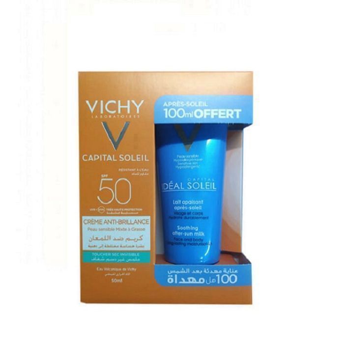 Vichy Capital soleil Crème Anti-brillance + Après Soleil 100ml Pack
