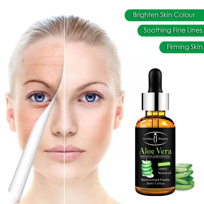 Aichun beauté Soins De La Peau 100% Essence naturelle Gel D'aloe Vera Réparer L'acné Sérum Blanchissant Visage