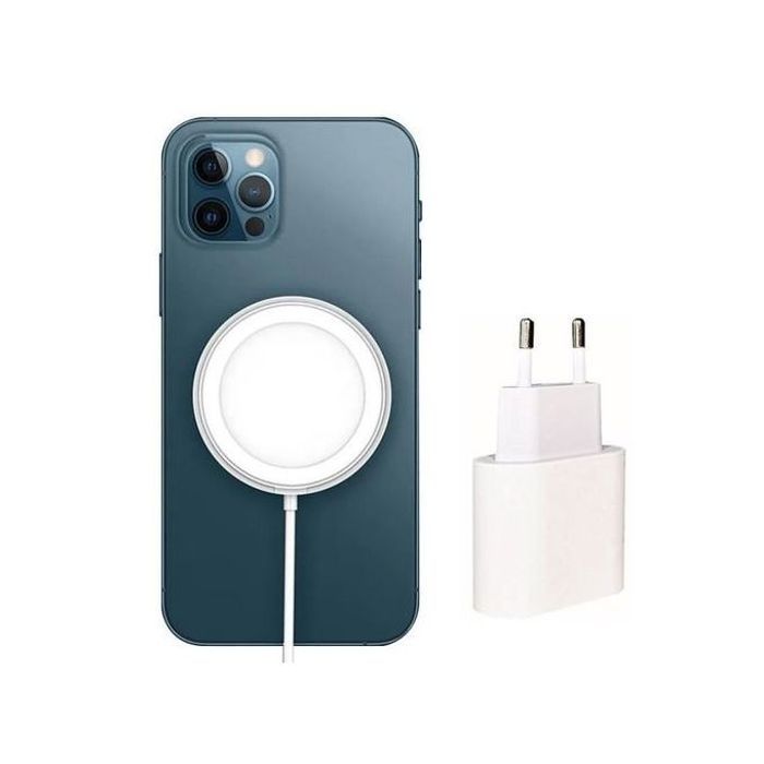 Chargeur Wireless Compatible avec Tous les iPhone Charge Sans Fil + Prise 20W