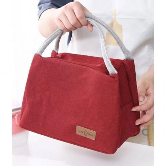Sac Repas Isotherme - Imperméable - Rouge - Pratique - Qualité Supérieure