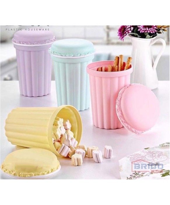 Boîte de rangement - Macaron - 1200 ml - Design élégant - Idéale pour le rangement
