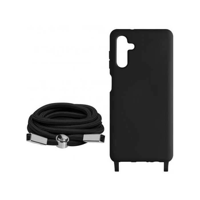 Coque Cordon - APOKIN - Samsung Galaxy S24 Plus - Ultra Fin - Noir - Lanière Nylon Tressé