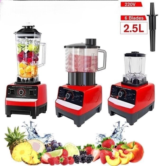 Blender Robot 3 en 1 Mélangeurs et mixeurs de fruits de table cuisine professionnel 2,5L 8800W Machine à casser fruits secs smoothie