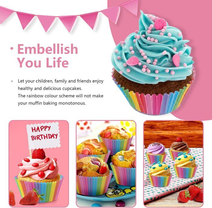 100 Moules à cupcakes en papier - couleur - aléatoire