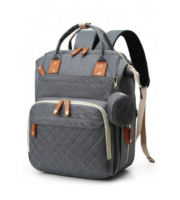 SAC A DOS A LANGER MATELASSÉ GRIS