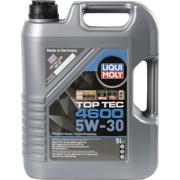 Huile moteur antifriction moderne haut de gamme TOP TEC 4600 5W30 5L Liqui Moly