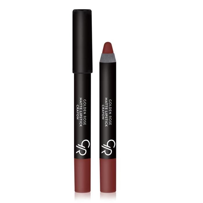 Rouge à lèvres - GOLDEN ROSE - MATTE LIPSTICK CRAYON 19 - Mat - Haute couverture - Hydratant