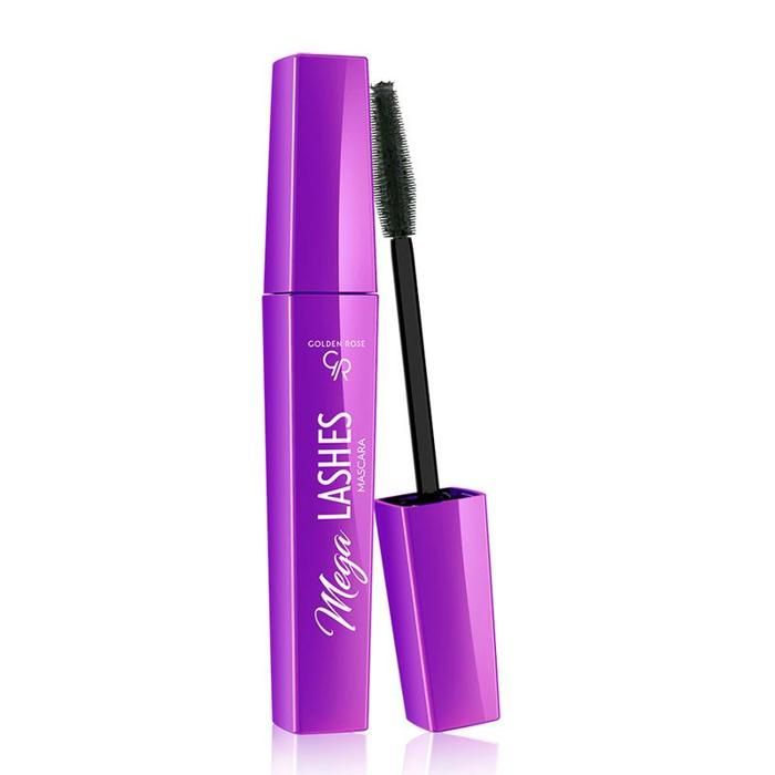 Mascara - GOLDEN ROSE - MEGA LASHES - Formule crémeuse - Brosse en fibre - Vegan