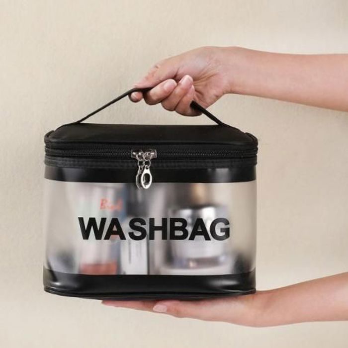 Trousse de Maquillage Washbag Transparente Avec Motif Lettre Waterproof